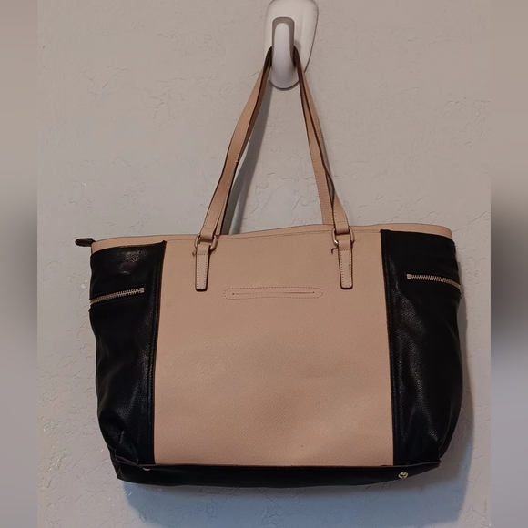 Clark Tote Bag Beige-Black Genuine Leather Women - Picture 2 of 14
